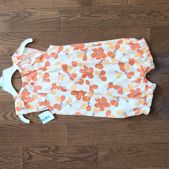 18 Month Sleeveless Orange Flower Romper for toddler - BNWT - Picture 4 of 4